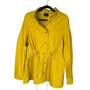 Eden Society Mustard Yellow Utility Field Jacket Mock Neck Drawstring Medium